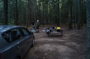 Packing up at the wildereness campsite